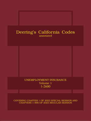 cover image of Deering's California Unemployment Insurance Code Annotated